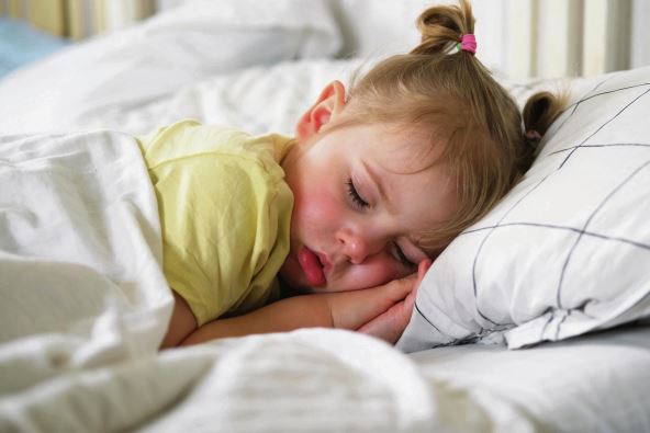 stockphotopeacefuladorablebabysleepingonabedathomeslumberinglittlechildtwoyearsoldgirl2477575843.jpg